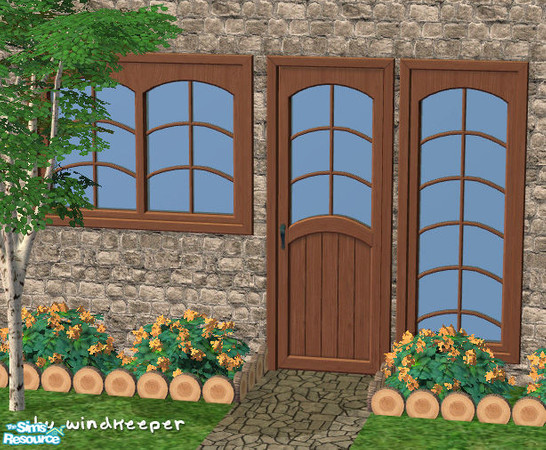 Sims 2 — Cottage Country - darkwood finish by Windkeeper — Recolor of Cottage Country door. Will work for all doors and