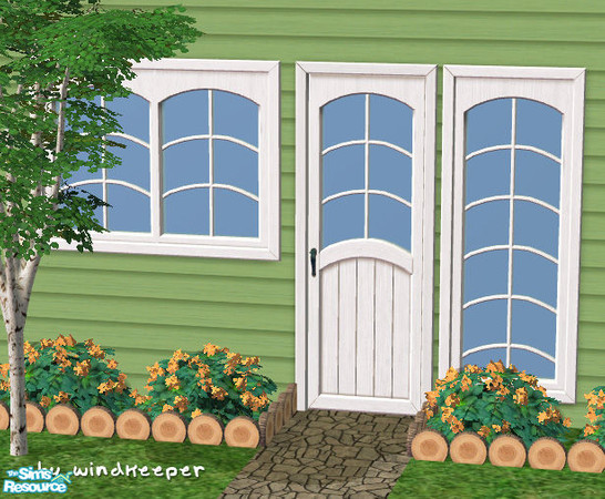 Sims 2 — Cottage Country - white finish by Windkeeper — Recolor of Cottage Country door. Will work for all doors and
