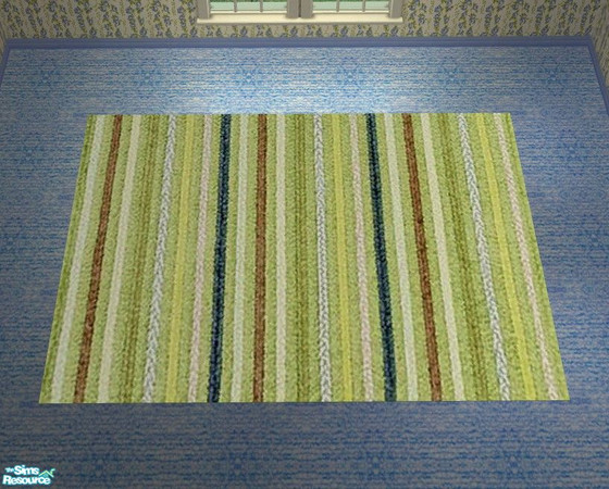 Sims 2 — Louisiana Bedroom - Rug by Riverwillows — Lovely recolor of Caravan Sims Louisiana Bedroom, in blue and yellow