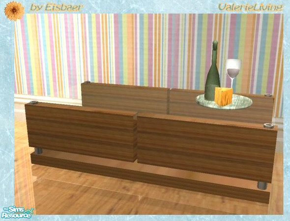 Sims 2 — Valerie Living  - Coffeetable by Eisbaerbonzo — Wooden coffetable with a glass top held by metal legs 