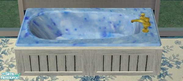 Sims 2 — Louisiana Bathroom - Bathtub by Riverwillows — Lovely recolor of Caravan Sims Louisiana Bathroom, in rich azure