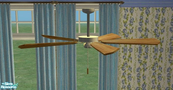Sims 2 — Louisiana Bedroom - Ceiling Fan by Riverwillows — Lovely recolor of Caravan Sims Louisiana Bedroom, in blue and