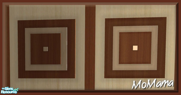 Sims 2 — NK Broadbent BR - Wall Lamp by MoMama — A wall lamp of concentric squares of Swiss Pearwood and Pearwood. 