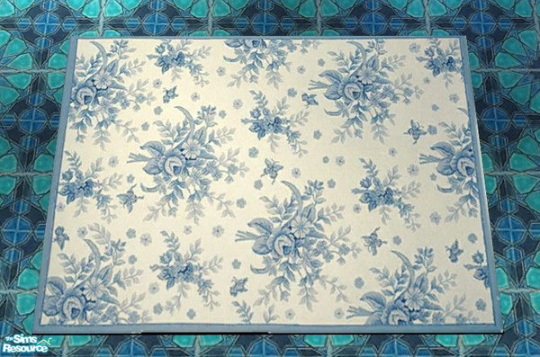 Sims 2 — Louisiana Bathroom - Rug by Riverwillows — Lovely recolor of Caravan Sims Louisiana Bathroom, in rich azure blue