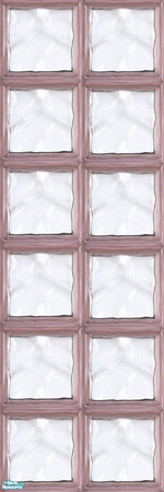 Sims 2 — Block Glass wall Set 1 - Individual Item by lollipop6969 — Pink giallo wall