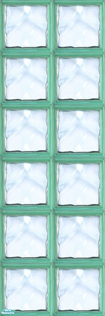 Sims 2 — Block Glass wall Set 1 - Individual Item by lollipop6969 — Green giallo wall
