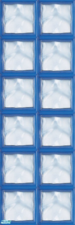 Sims 2 — Block Glass wall Set 1 - Individual Item by lollipop6969 — Blue giallo wall