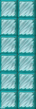 Sims 2 — Block Glass wall Set 1 - Individual Item by lollipop6969 — Green glass block wall
