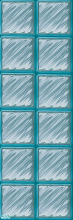 Sims 2 — Block Glass wall Set 1 - Individual Item by lollipop6969 — Aqua glass block wall