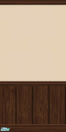 Sims 2 — His First Place,  Wall 4 by TSR Archive — Tan wallpaper with wooden wainscotting. 