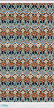 Sims 2 — 1920s style wallpapers  by Meemo — blue/brown patterned wallpaper inspired by William Morris Has an Art Deco