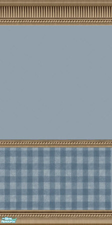 Sims 2 — Ladora Blue Wall Covering by lwilfong — The Ladora Blue Wall Covering features a muted blue paint above the wood