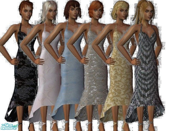 Sims 2 — JD S2S dress set by jdamgaard — This set consists of 6 different recolors of Sims2Sisters beautiful mesh which