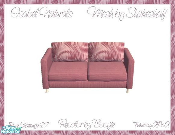 Sims 2 — Isabel Naturals  Loveseat Recolor-TC 27 by boogie woogie — Isabel Naturals Recolor. Mesh by Shakeshaft. Texture