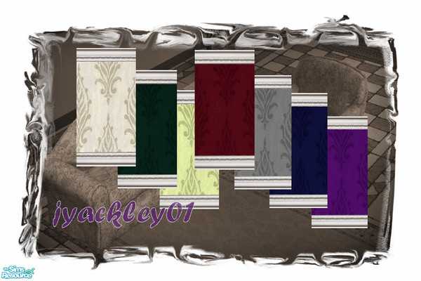 Sims 2 — Bold Victorian Wallpaper Set by jyackley01 — This Set contains wallpapers featuring a seamless finial design, in