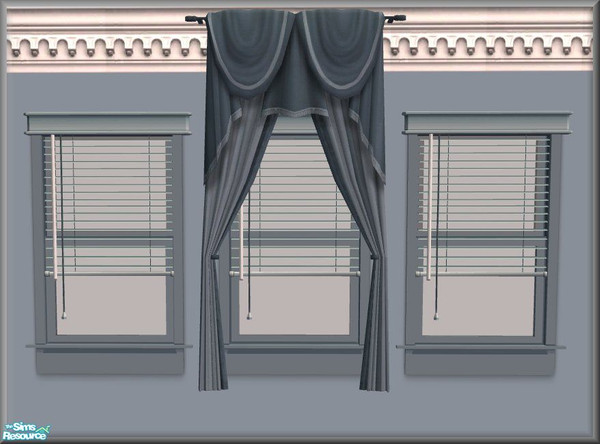 Sims 2 — NK PI Maxis Blinds - Steel Blue by MoMama — Steel Blue Maxis blinds look good with curtains or without. Good for