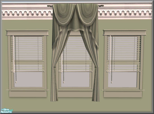Sims 2 — NK PI Maxis Blinds - Drab Green by MoMama — Drab Green Maxis blinds look good with curtains or without. Good for