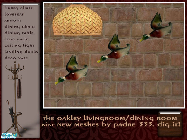 Sims 2 — Oakley - Flying Ducks Wall Hanging by Padre — A new dining/living experience in warm, rich tones with a