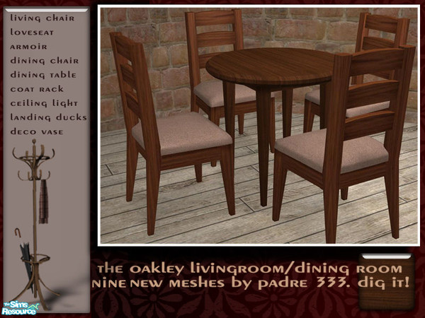 Sims 2 — Oakley - Dining Chair by Padre — A new dining/living experience in warm, rich tones with a comfortable ye olde