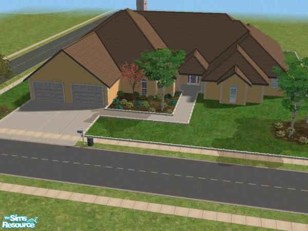 Sims 2 — 5, Mayberry Place by heyboss — A beautiful house with landscaped garden and a giant kitchen! Lol