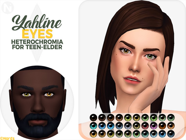 Sims 4 — Yahline Heterochromia for T-E by Nords — This is a heterochromia option of my Yahline Eyes 2.0 for teen-elder