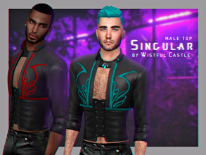 Sims 4 — Singular - male top by WistfulCastle — Singular - male top, base game compatible, new mesh, all LOD's, all maps,