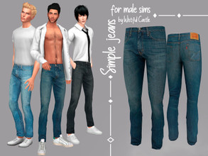 Sims 4 — Simple jeans - for male sims by WistfulCastle — Simple jeans - for male sims, base game compatible, new mesh,