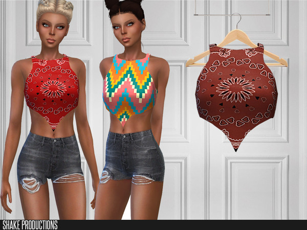 Sims 4 — ShakeProductions 220 - Top by ShakeProductions — Tops/Blouses New Mesh All LODs Handpainted 10 Colors 3