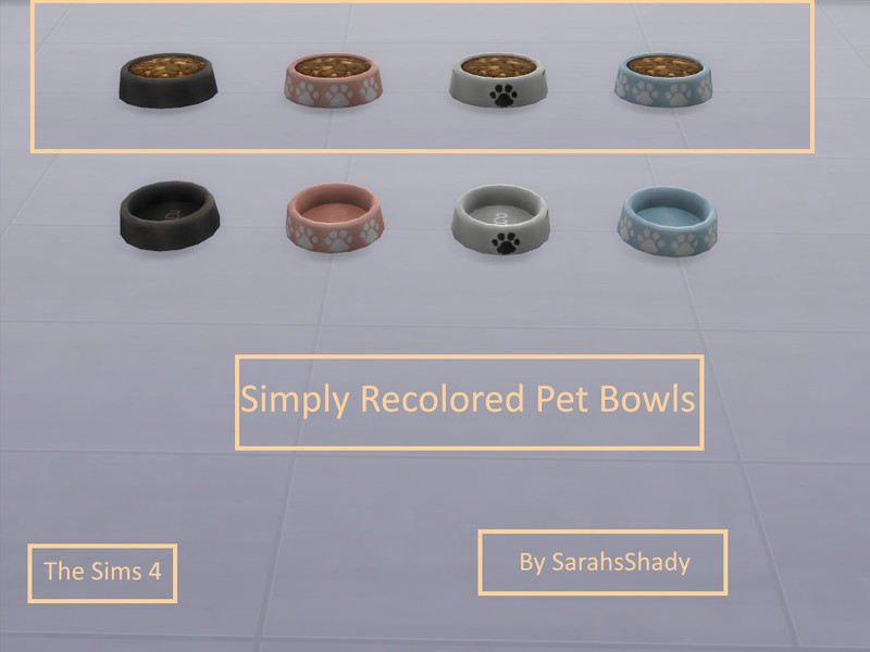 Sims 4 Pet Bowl recolors with paw prints - REQUIRES CATS AND DOGS by xSarahsShadyx