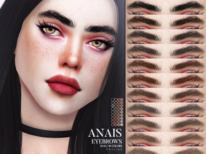 Sims 4 — Anais Eyebrows N142 by Pralinesims — Bushy eyebrows in 36 colors, for female and male sims, from toddler-elder. 