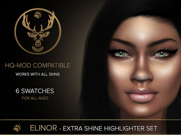Sims 4 — Elinor Extra Shine Highlighter Set by Boho_Bears_Boutique — - Custom thumbnail - Cheeks category - All ages /