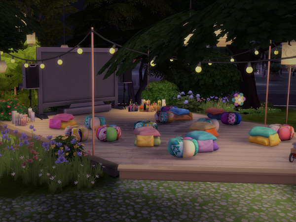 Sims 4 — Outdoor Cinema by Alibrandi2 — Outdoor cinema is an ideal place to spend warm summer evenings with friends or