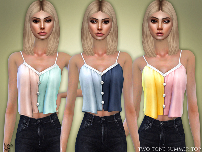 The Sims Resource - Two Tone Summer Top