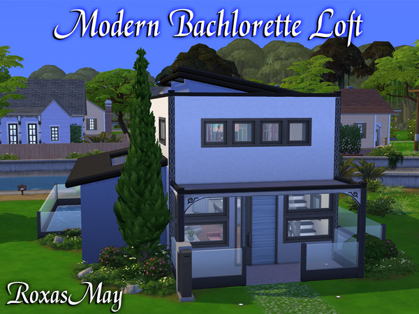 Sims 4 — Modern Bachlorette Loft by RoxasMay — A simple home for the single bachlorette. This Loft style home is