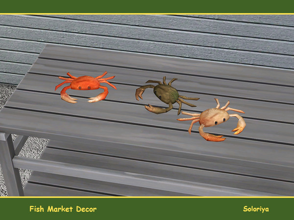 Sims 4 — Fish Market Decor. Crab by soloriya — Decorative small crab. Part of Fish Market Decor set. 3 color variations.