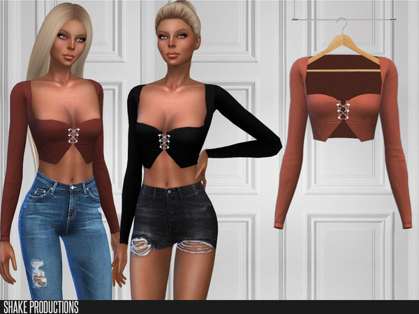 Sims 4 — ShakeProductions 229 - Blouse by ShakeProductions — Tops/Blouses Handpainted 12 Colors 
