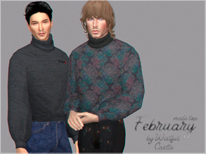 Sims 4 — February - male sweater by WistfulCastle — February - male sweater, base game compatible, new mesh, all LOD's,