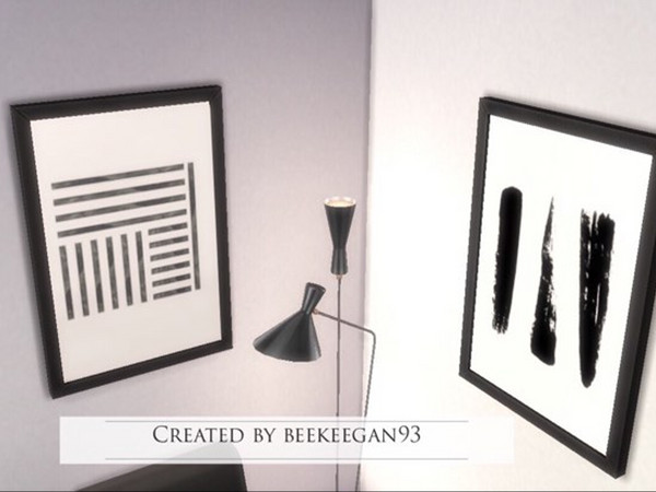 Sims 4 — Kids Black and White Decor Print by beekeegan93 — Kids Black and White Decor Print Set of 2 prints