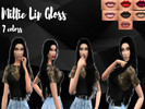 Sims 4 — Millie Lip Gloss by Millie_4 — I come back! There's a lip gloss, 7 colors. Made with Sims 4 Studio