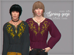 Sims 4 — Spring gaze - male shirt by WistfulCastle — Spring gaze - male shirt, base game compatible, new mesh, all LOD's,