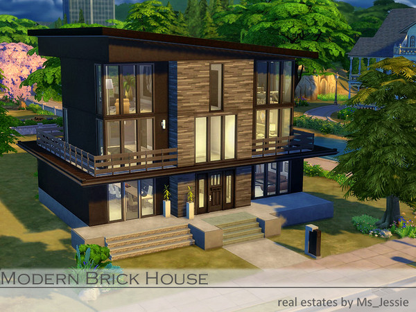 Sims 4 — Modern Brick House by Ms_Jessie — A beatiful home with a lot of room for a family with up to three children. It