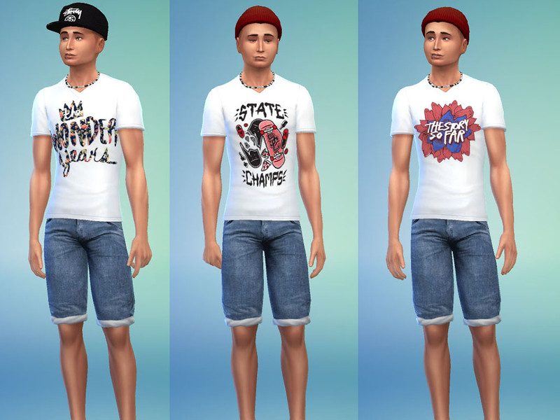 Sims 4 The Sims Resource | poppunk_shirts_by_destiny292000 by TSR Creator