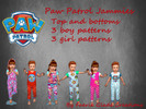 Sims 4 — Paw Patrol Toddler Jammies by Teagon_malone — Pajamas for toddler simmies 6 patterns 3 for the boys 3 for the