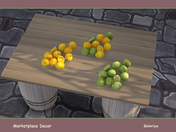 Sims 4 — Marketplace Decor. Lemons by soloriya — Eleven lemons in one mesh. Decorative item. Part of Market Place Decor