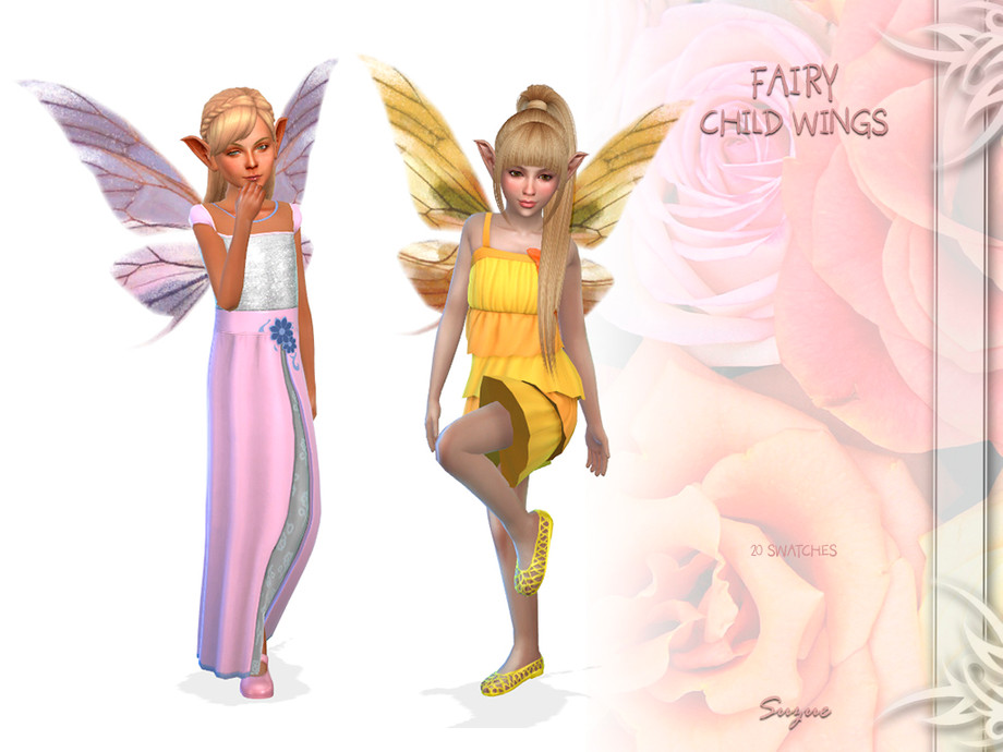Sims 4 - Suzue Fairy Child Wings by Suzue - * New Mesh (Suzue) * 20 Swatche...