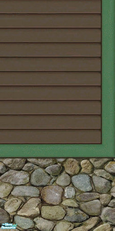 Sims 2 — Brown & Green Siding Part 2 - Wall by karlik-nos — Brown and green horizontal paneling with a stone base for