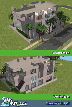 Sims 2 — Tornadon by Aibrean — This modern 3x2 lot home boasts 3 bedrooms and 2 bathrooms with plenty of space for