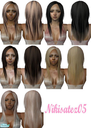 Sims 2 — Layered Hair Set by nikisatez05 — Recolour of Xm Sims mesh # 44. Make sure you download the mesh before