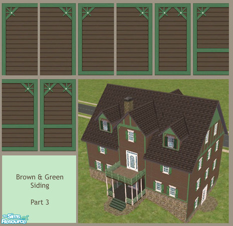 Sims 2 — Brown & Green Siding Part 3 by karlik-nos — Brown and green horizontal paneling for the exterior. This is