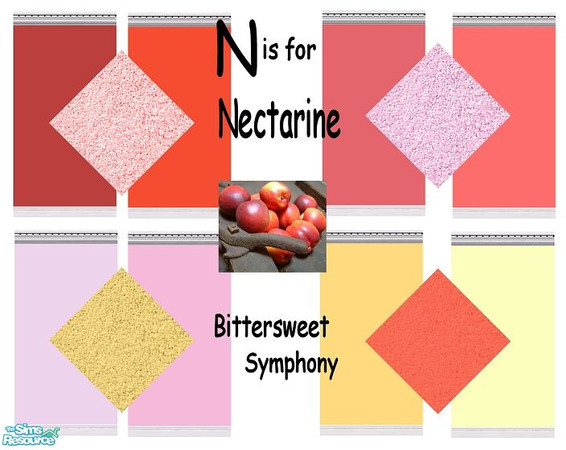 Sims 2 — N is for Nectarine by Bittersweet_Symphony — Walls and floors in colors that can be found in a nectarine.
